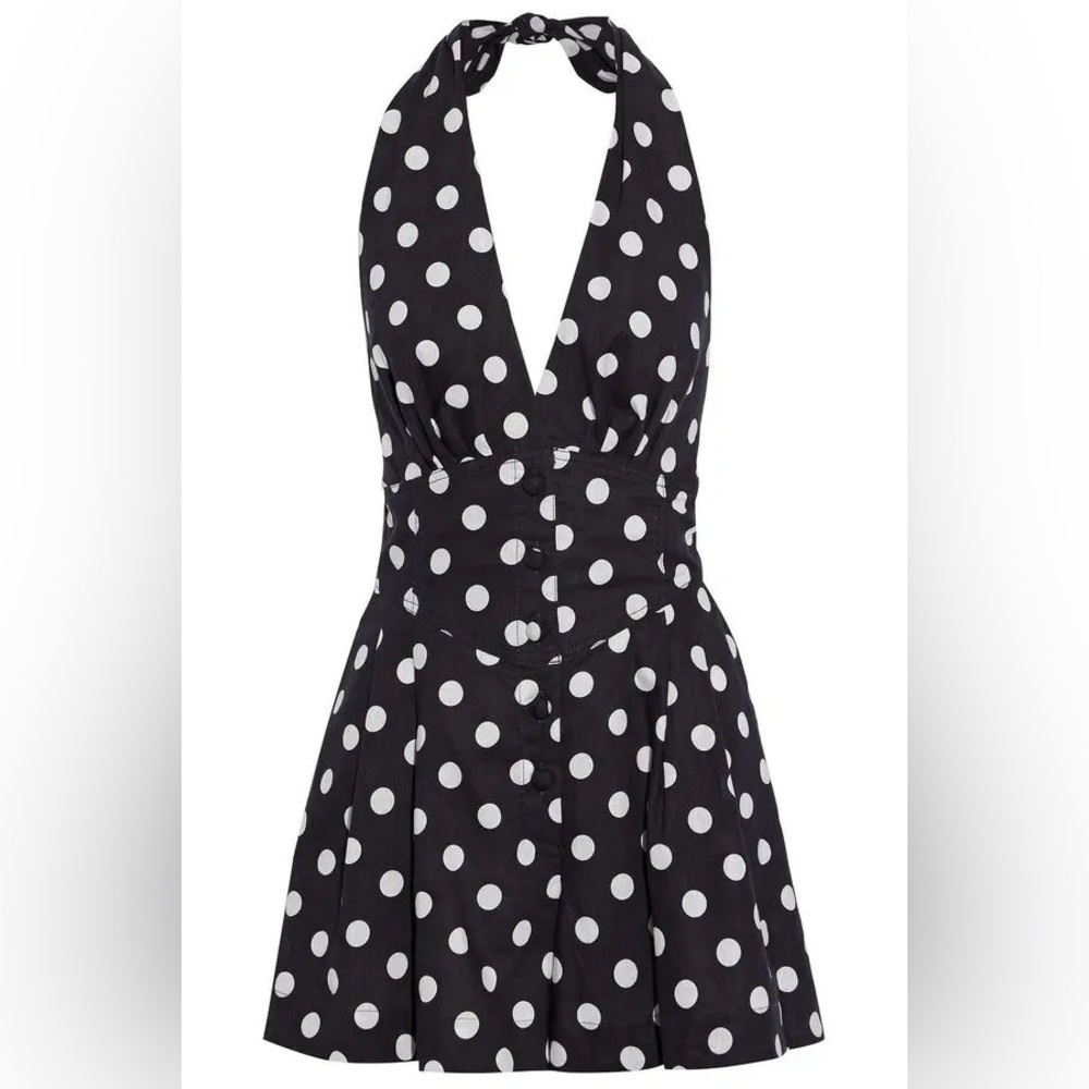 Zimmermann Black and White Polka Dot Romper